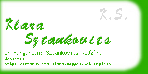 klara sztankovits business card